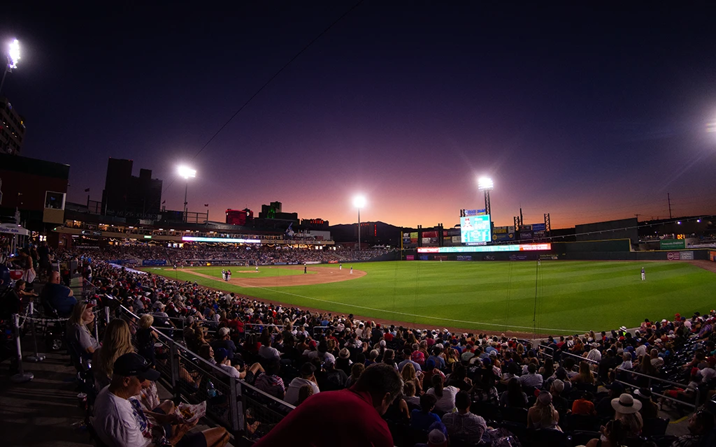 Greater Nevada Field at sunset